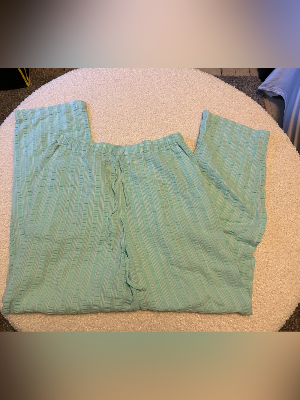 Appleseed's Light Aqua Textured Drawstring pants